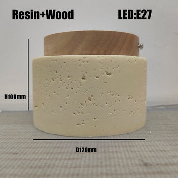 lampe pierre naturelle texture marbrée moderne minimaliste lumière led beige brun foncé