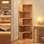 étagère d'angle bois chêne clair moderne adhésive multi fonction rangement livres objets décoration 150cm