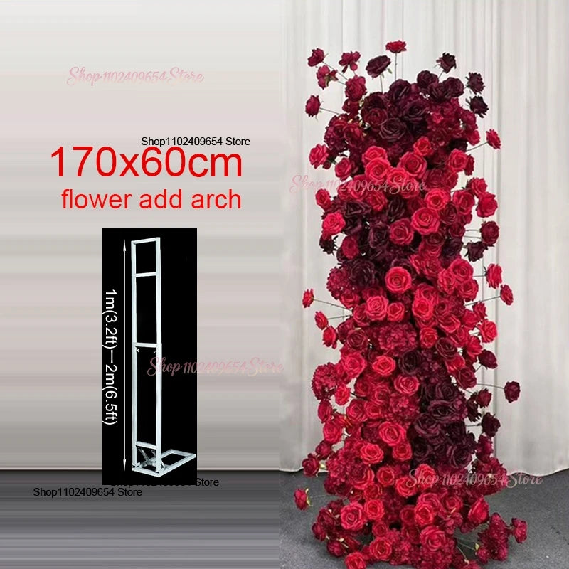 arche decorative fleurs artificielles rouge bordeaux decoration maison event anniversaire mariageintérieur classic