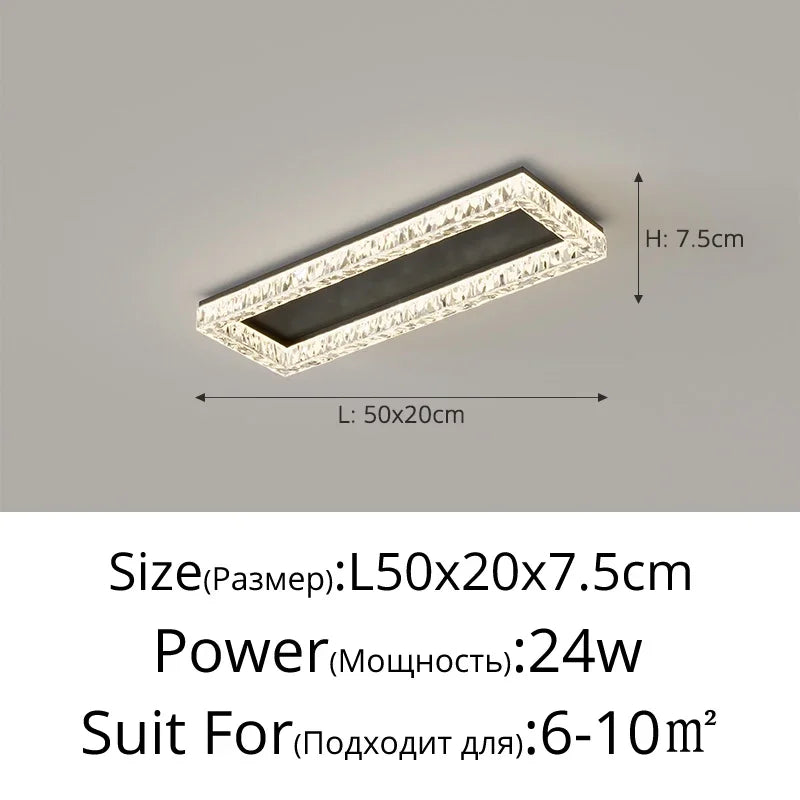 plafonnier moderne led blanc doré noir cristaux contemporain fixations invisibles