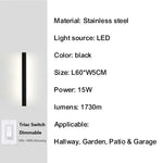 lampe murale led contemporaine noire ip67 gradation 10 100 étanche fixation