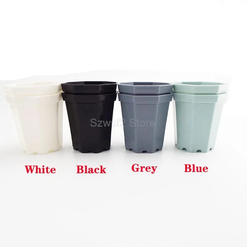 Pots plante modernes plastique blanc noir gris bleu 10x8x9.5cm 6.8x4.8x7.4cm minimaliste