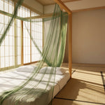 rideau lit anti moustiques vert olive maille fine semi transparent moderne adhésifs queen king
