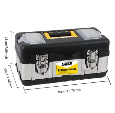 boîte outils réutilisable noir jaune pratique robuste poignée amovible fermeture glissière pvc sundries porte