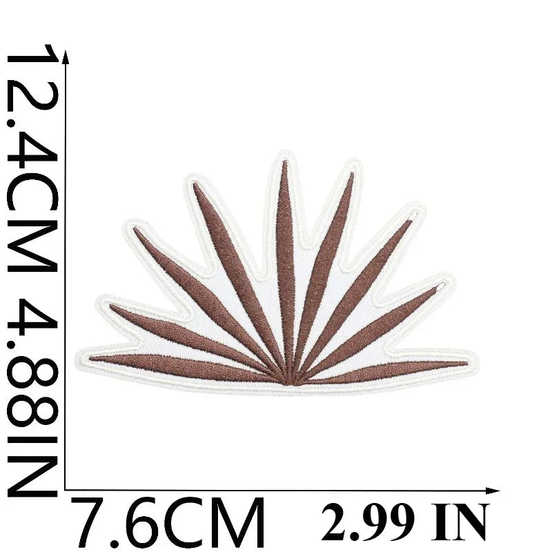 patch décoratif brodé orange marron rose bleu soleil corail oeil turc écologique coton polyester