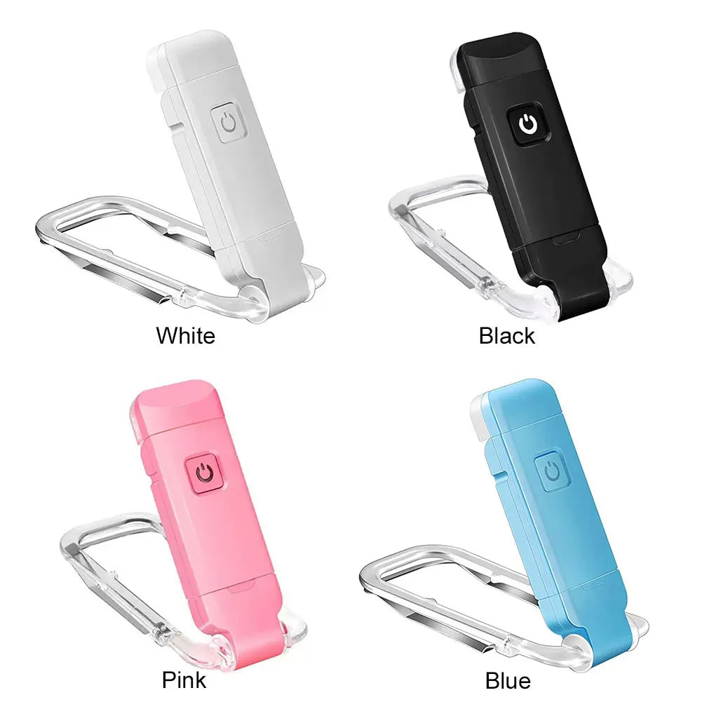 lampe lecture pliable rechargeable blanc noir rose bleu moderne compact anneau métallique lumière led