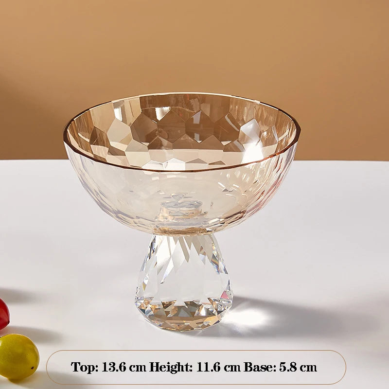 plateau dessert cristal transparent facetté moderne élégant fruits collations luxe