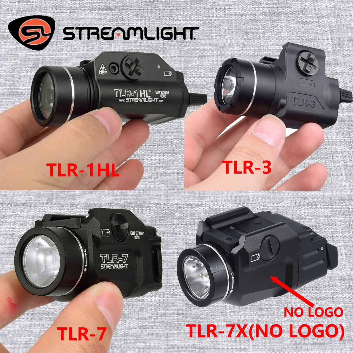 lampe torche tactique led noir mat compact tringle glock scout momentané constant stroboscope