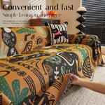 couverture canapé marron motif animalier polyester lavable extérieur intérieur moderne ethnique