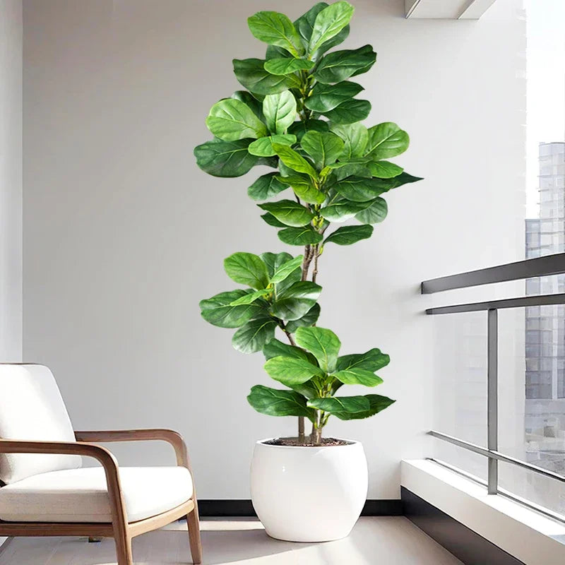 Plante artificielle ficus grande feuilles vert moderne décoration extérieure intérieure 100cm 150cm