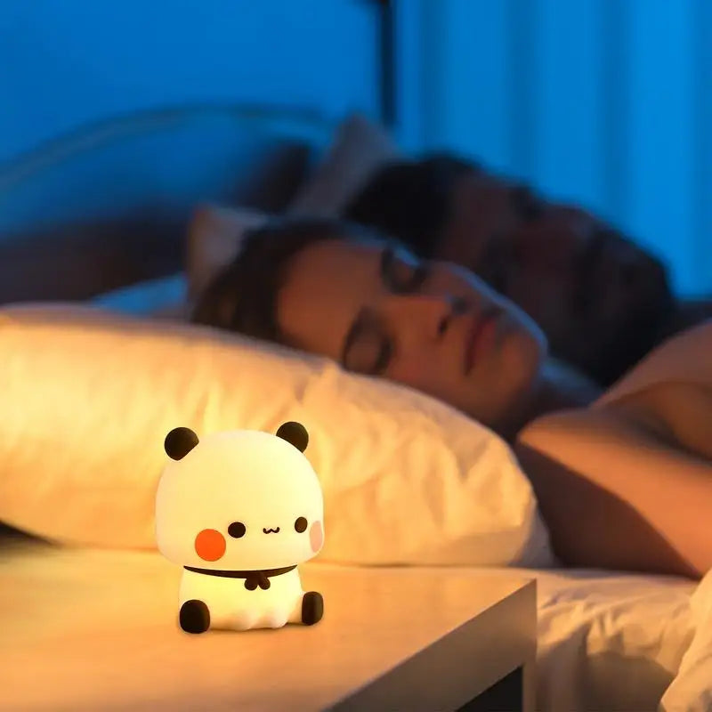 veilleuse nuit panda mignon blanc noir orange modes dimmable tactile enfant chambre maison