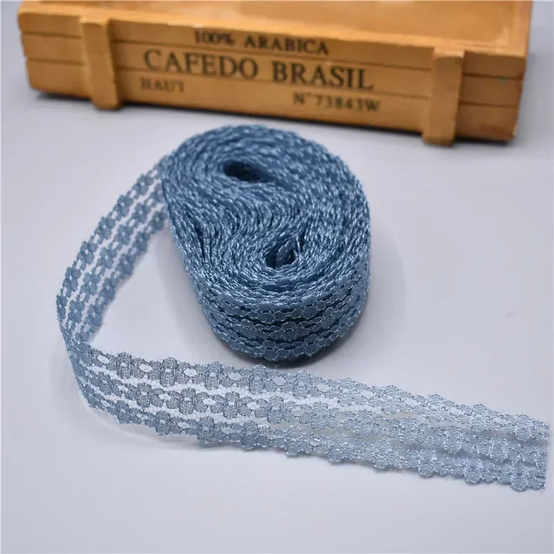 ruban dentelle blanc noir bleu rose fleurs simples classique mariage décoration tissu élasthanne polyester