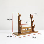 support épées bois moderne minimaliste noir brun clair katana sabres rack display salon