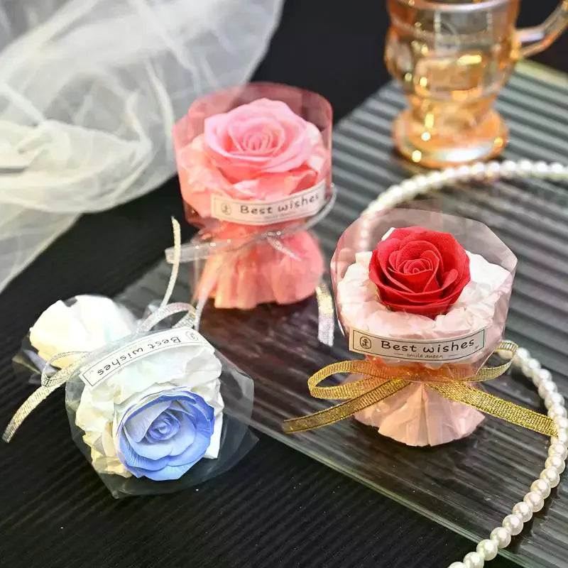 bouquet artificiel fleurs rose blanc violet bleu marron clair classique ruban decoration maison fete