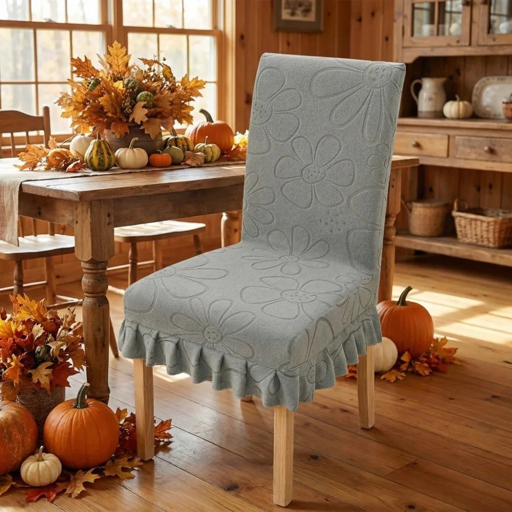 housses chaise fleur imprimée moderne gris bleu vert rose polyesters