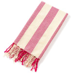 serviette plage coton vert clair beige rayures moderne absorbante entretien facile océan noël franges