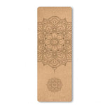 tapis yoga marron mandala om floral ethnique boho chic antidérapant écologique 183x58cm