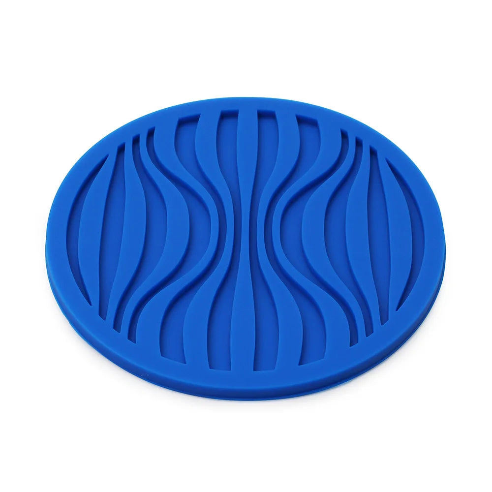 sous verres ronds silicone noir bleu vert marron rouge rayures ondulées moderne respectueux environnement