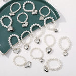bracelets blanches argent pendentif cœur classique vintage poupées accessoires filles adolescents