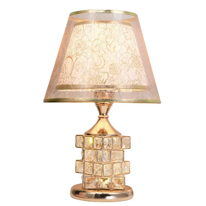 lampe table or motif géométrique transparent élégant moderne interrupteur boutonclairflux