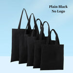 sac main décontracté toile coton imprimé logo personnalisable noir blanc beige simple pratique