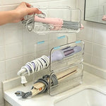 organisateur rangement accessoires coiffure transparent clips modernes fers lissers sèche cheveux cordonnets minimalistes