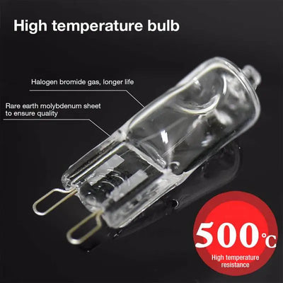 ampoule halogène g9 transparente clips métalliques flux lumineux 350lm durable haute température 110v 220v