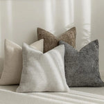 housses coussin décoratives polyester beige gris contemporaines simples maison neutres
