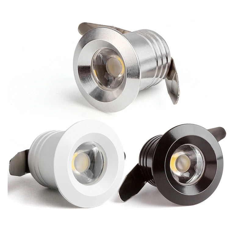 projecteur led blanc noir argent moderne 1w 28mm 30mm opaquet