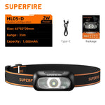 lampe frontale rechargeable led mini noire orange clip moderne pratique