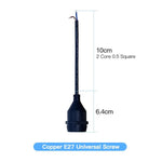support ampoule e27 noir ip67 cable cuivre 10cm 20cm 30cm 50cm 100cm 200cm pvc