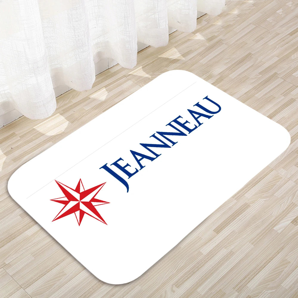 tapis antidérapant moderne étoile jeanreau noir blanc gris rouge bleu violet graphique