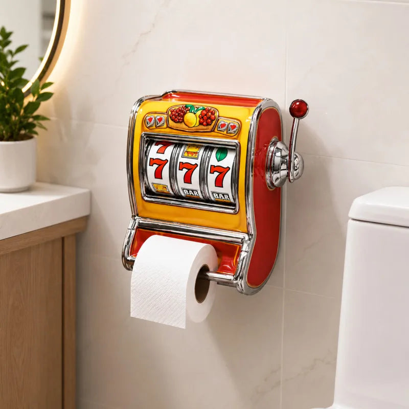 distributeur papier toilette machine sous vintage symboles fruits orange rouge blanc vert