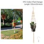 support plante suspendu macramé boho artisanal blanc beige orange tissé oeilletsextérieur exposition arbres