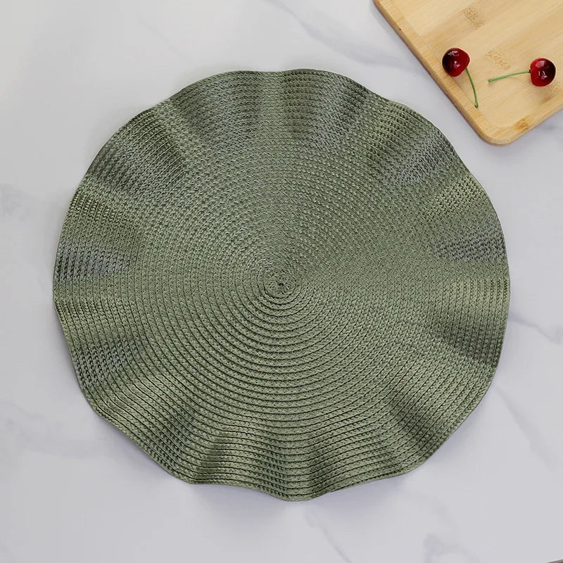tapis table moderne marron clair bleu marine beige orange vert olive texture tissée résistant