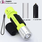 lampe plongée jaune fluo rechargeable modes lumière intense étanche flashlight utilitaire