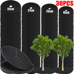 tapis protection arbre noir non tissé épais résistant dégradable 32cm 27cm 25cm 15cm fixations