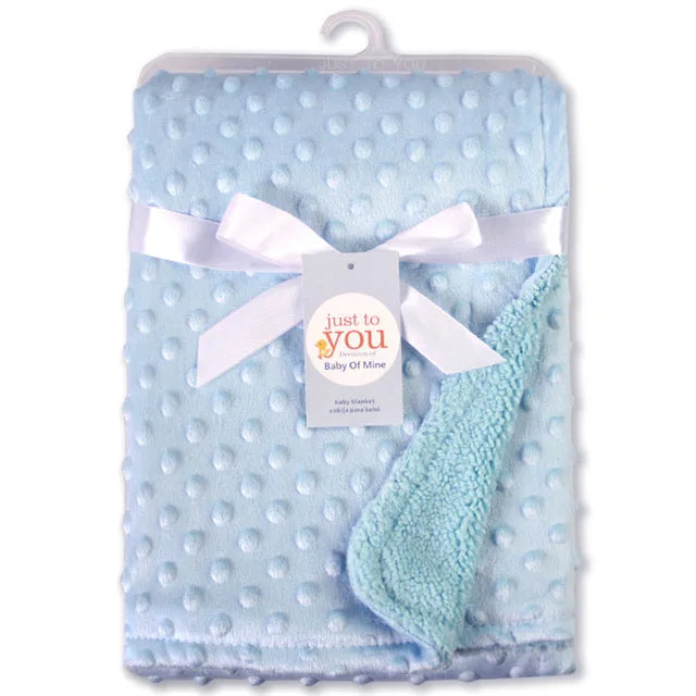 couverture bébé polaire douce hiver blanc bleu rose gris vert violet bordure pelucheuse