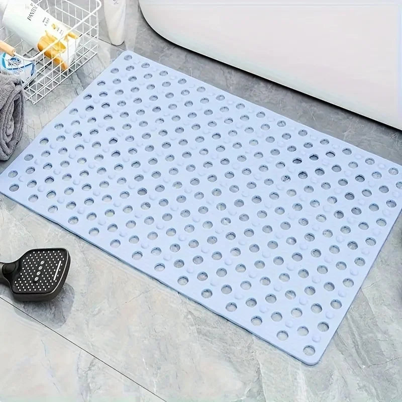 tapis bain douche gris vert perforations anti dérapage moderne salle bain ventilation trous ronds