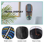 masque decoratif africain bois peint geometrique mural decoration maison tribale