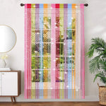rideau multicolore rayures horizontales moderne translucide crochets métalliques 100cm 200cm