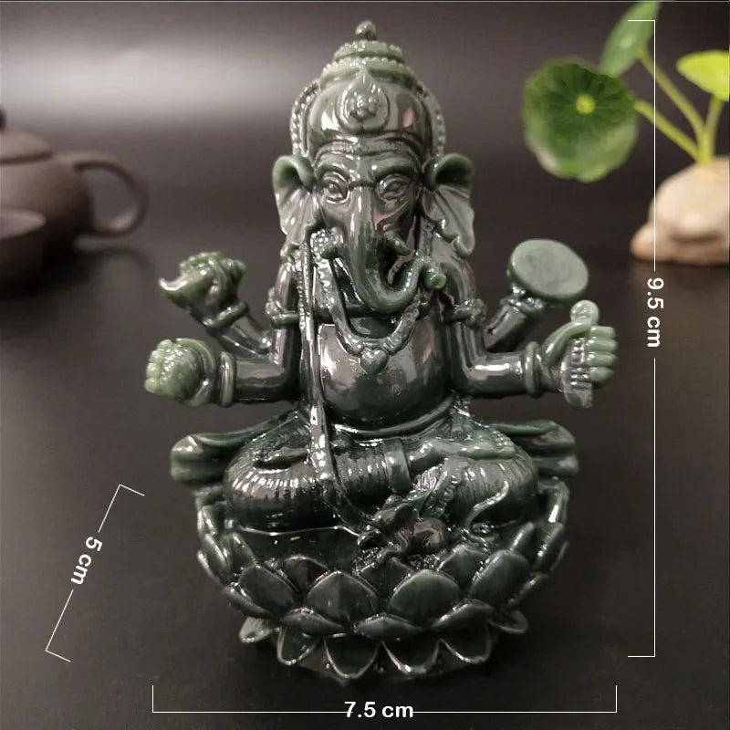 statue ganesha bronze détaillée motifs traditionnels bouddhiste artisanat décoration intérieure figure éléphant