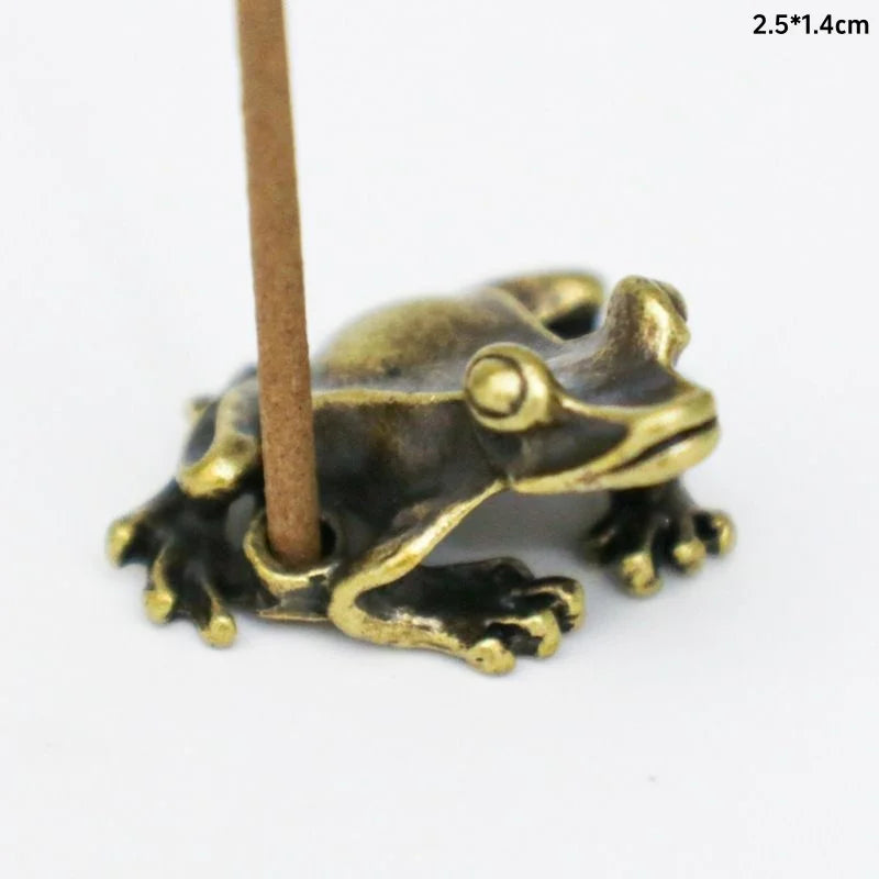 statuette grenouille bronze doré moderne support encens minimaliste ornement animal compagnie imitation antique