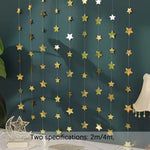 décoration murale guirlande papier or étoiles simple mariage 2m 4m festive opacité