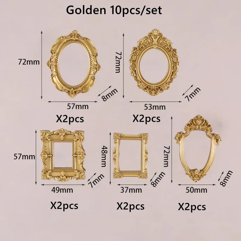 cadres photo or baroque décoration vintage bijoux fantaisie ovales rectangles carrés