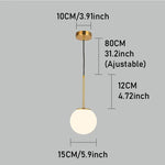 lustre moderne pendentif aluminium or éclairage chambre étude marche arrêt toucher