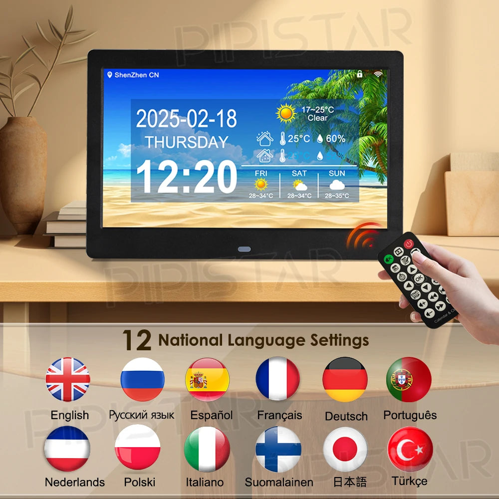tablette numerique noire moderne wifi bluetooth mp3 horloge calendrier 10.1 pouces pouces