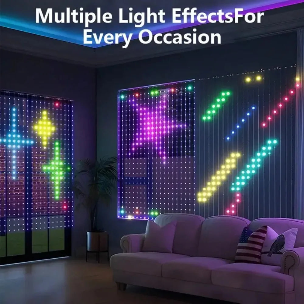 rideau lumineux led multicolore pixel art noel clips g4 application mobile dynamique