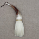 brosse peinture traditionnelle cordelette poils naturels marbrés noir blanc gris