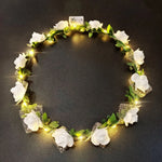 couronne fleurs lumineuse rose blanche violet occasion fête anniversaire mariage romantique festive